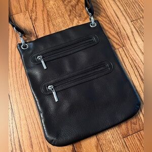 Margot Black Leather Bag Purse, Crossbody & Shoulder, Messenger Style